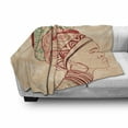 thumbnail image 3 of African Soft Flannel Fleece Throw Blanket, Local Female Portrait with Necklace Earring and Turban Ornaments, Cozy Plush for Indoor and Outdoor Use, 60" x 80", Peach Red Teal, by Ambesonne, 3 of 6