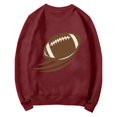 thumbnail image 7 of Football Sweatshirt for Mom Game Day Long Sleeve Crew Neck Baggy Plain Cozy Outfits Rugby Shirt Heart Graphic Loose Fit Football Season Shirts Tunic Tops Gift Fall Fashion Must Haves Brick Red, 7 of 7
