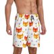 thumbnail image 2 of Balery Cute Fox with Heart Pantalones cortos de pijama de punto de algodón para hombre con cinturilla y bolsillos-X-Large, 2 of 6