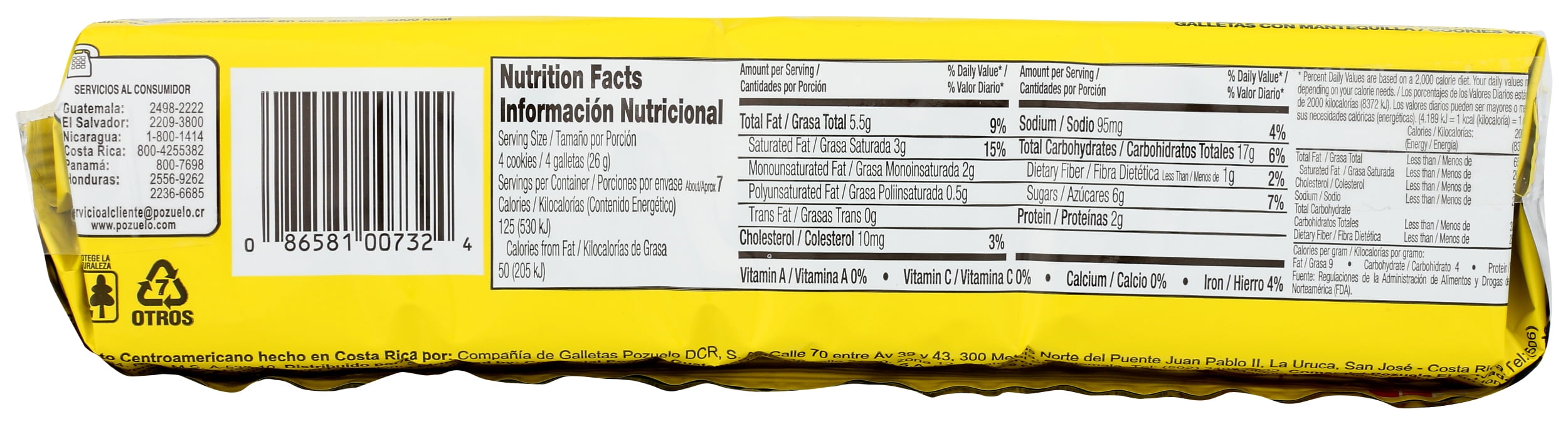 Pack of 30, Pozuelo Mantequilla Butter Cookies, 5.6 oz