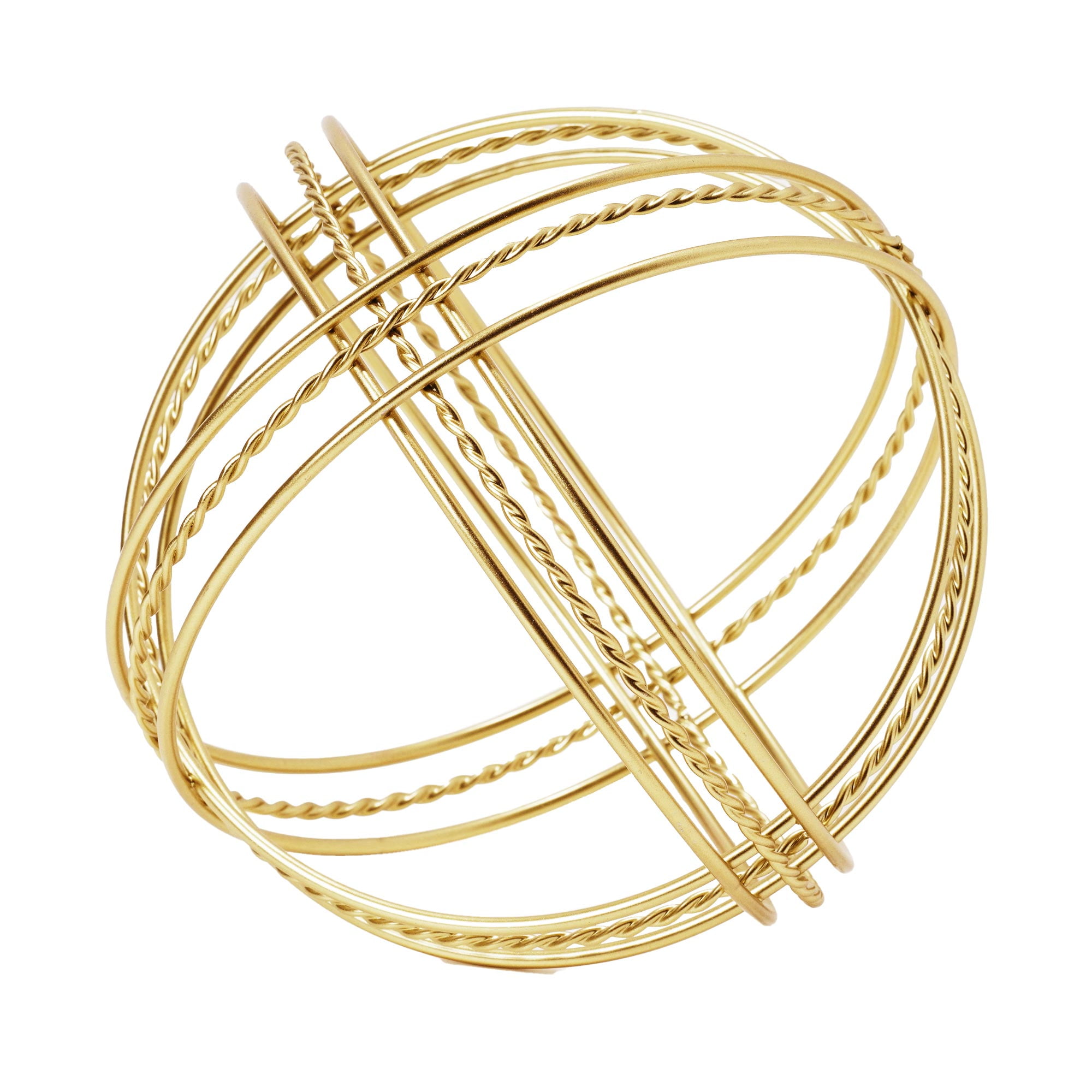 Crystal Art Gallery - Gold Metal Orb Modern Tabletop Accent Decor - 6 x 6