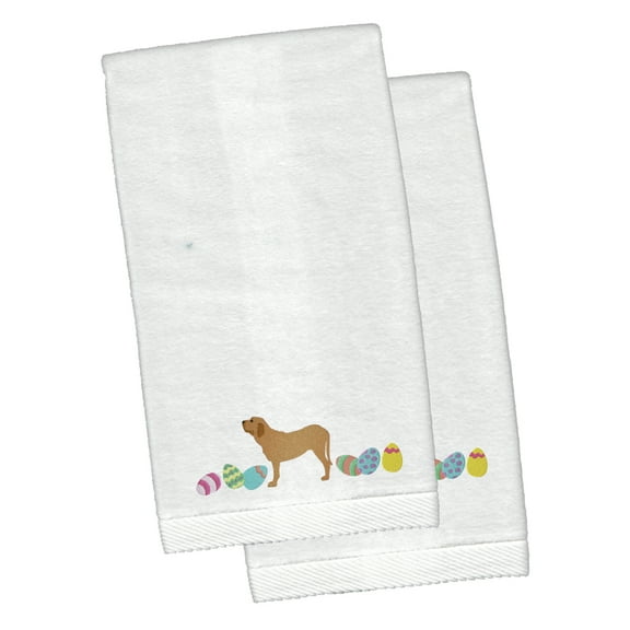 Fila Brasileiro Easter White Embroidered Plush Hand Towel Set of 2