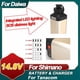 thumbnail image 2 of 7000mAH para Daiwa Tanacom 1000 500 Carrete Eléctrico Batería+ Cargador+ Cable de 0.4M + Bolsa+ Juego de Correa para Setecooda Shimano 1200MJ 800MJ con Luz Led SOS Aleación de Aluminio, 2 of 9