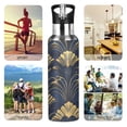 thumbnail image 7 of Yayeee 20oz Insulated Water Bottle Double Wall Stainless Steel with Flip Straw Lid, Gold Art Pattern, 7 of 7