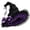 Purple-#q001, variant on Dweltoz Halloween Gothic Witch Hat for Women Ruffled Lace Wide Brim Pointed Wizard Cap Fancy Cosplay Masquerade Party Satin Bow Witches Headwear,Black