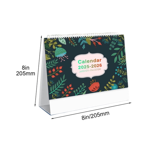 CAITS 2025-2026 Monthly Desk Calendar | English Version Gift Set with Floral Ornament Design