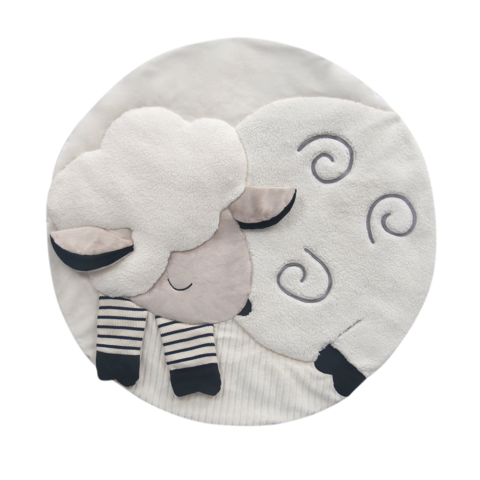 grey and white baby play mat