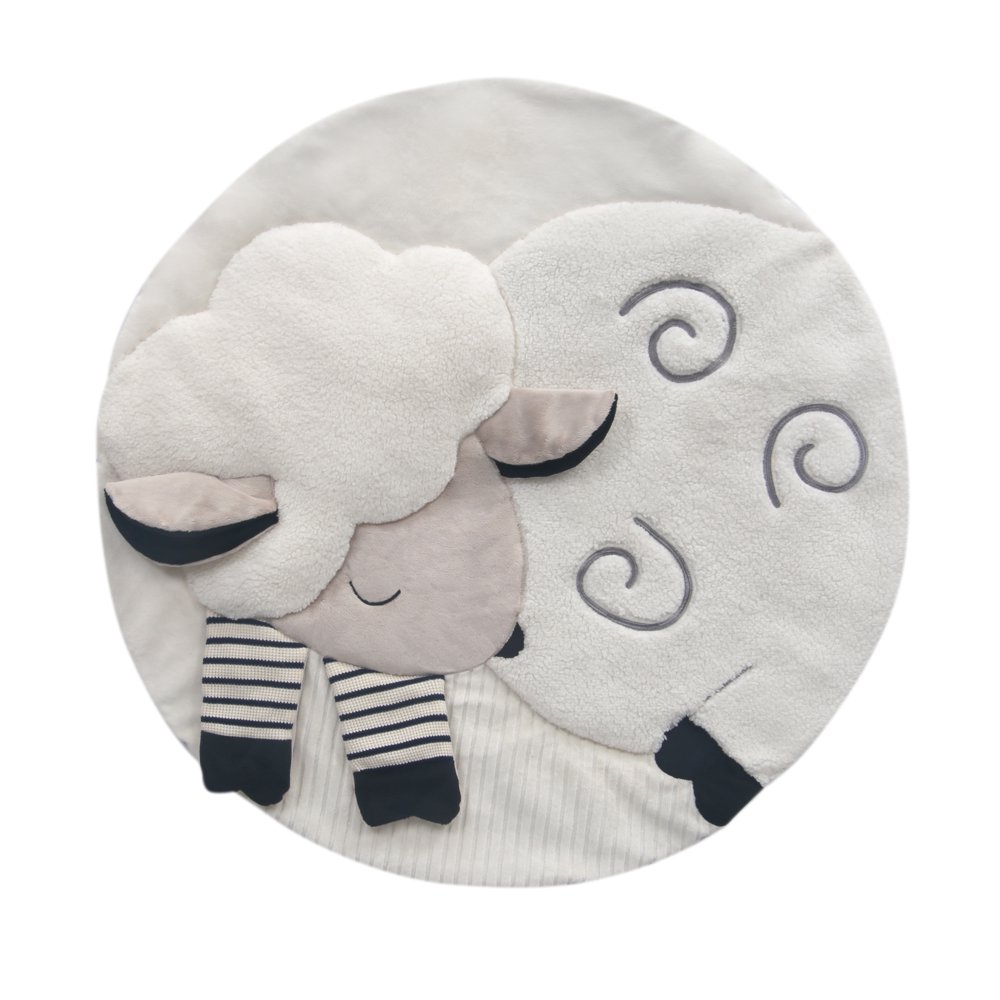 Lambs & Ivy Sheep White/Gray Interactive Baby Play Mat