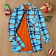 thumbnail image 7 of Skpblutn Women'S Button Down Shirts Winter Fall Casual Comfortable Tops Plaid Lined Jacket Up Fuzzy Checkered Flannel Round Neckline Long Sleeve Plus Size Blouse G 3Xl, 7 of 7