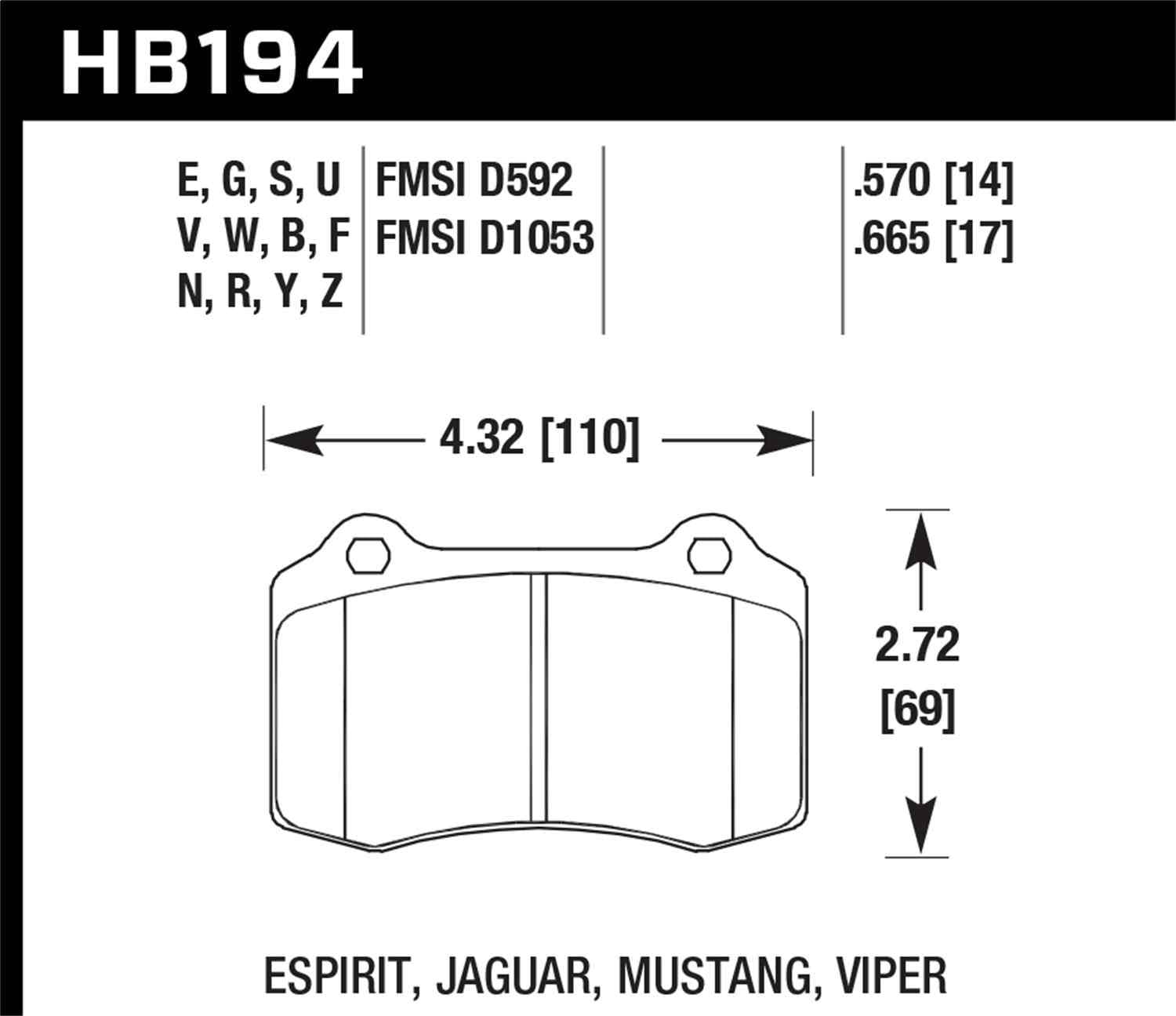 Hawk 10-11 Chevy Camaro SS DTC-60 Race Rear Brake Pads Fits select: 2010-2011 CHEVROLET CAMARO SS, 2018 CHRYSLER 300