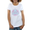 thumbnail image 3 of Harry Potter Womens Neon Deathly Hallows Cotton T-Shirt, 3 of 5