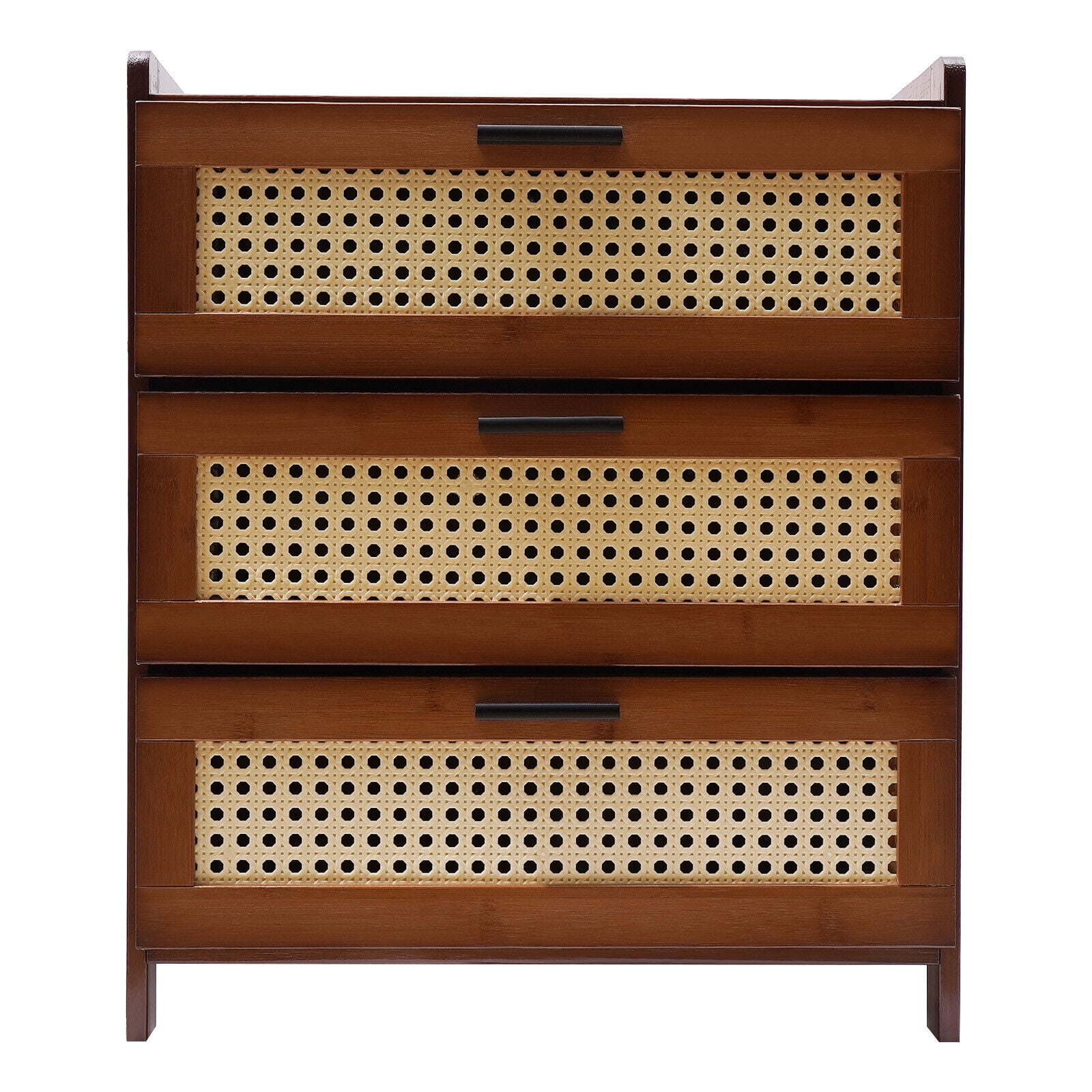 Miumaeov Wooden Bedroom Bedside Cabinet Furniture Storage Nightstand Side Table+3 Drawers