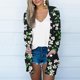 thumbnail image 2 of Mujeres de Manga Larga Tops de Impresión Casual Blusa de Bolsillo Cardigan Algodón Poliéster, Moda Señoras Top para el Uso Diario Y Casual de Primavera, 2 of 9