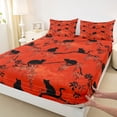thumbnail image 4 of Erosebridal Cute Cat Kitten Bed Sheets,Vintage Flower Lavender Floral King Sheets For Adults 4pcs, 4 of 6