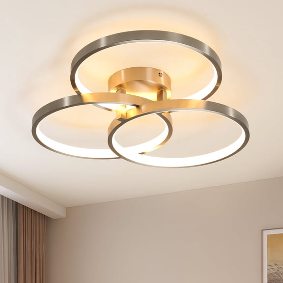 GCGAFUL 19.7" Flush Mount Ceiling Light, Modern Silver Dimmable LED Light with 3CCT for Bedroom, Living Room, Hallway