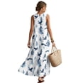thumbnail image 2 of Xixirimido Eagle Pine Trees Print Summer Dresses for Women Flowy Casual Sleeveless Maxi Dress Beach Vacation Sundresses with Pockets, Size S, 2 of 7