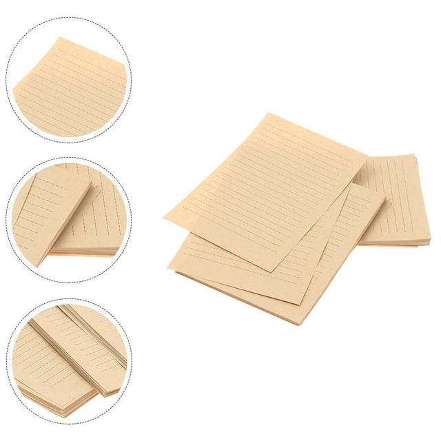 OULII 150 Sheets Light Brown Rectangular Kraft Paper for Letter Writing Retro Style Stationary Paper