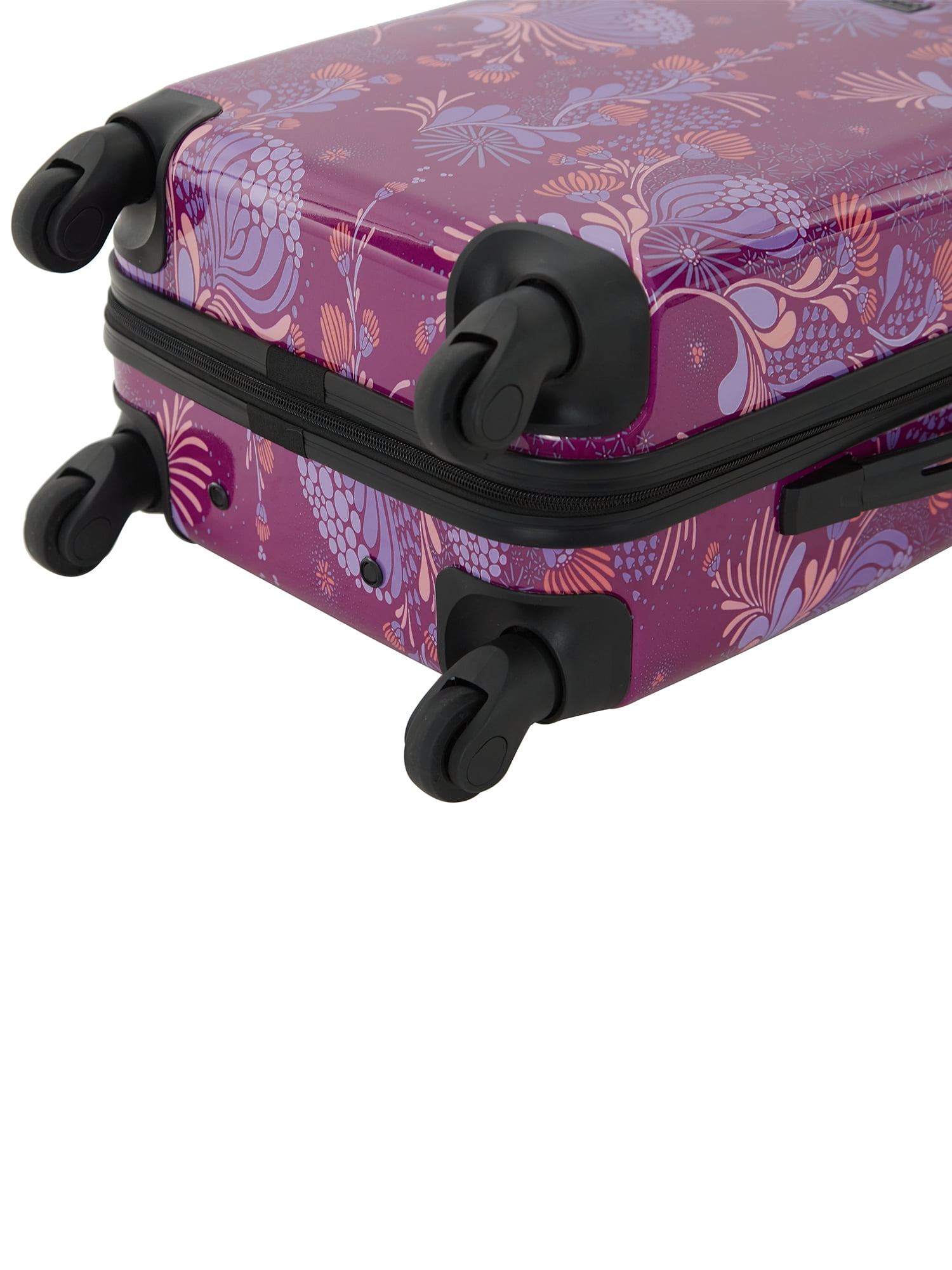 Vonguish Collection 3 piece Hardside Luggage Set with 8 wheel spinners, Style Floral
