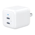 thumbnail image 3 of (2 pack) onn 40W Dual USB-C Port Wall Charger, Fast Charging, USB-IF Certified, Foldable Plug, White, 3 of 8