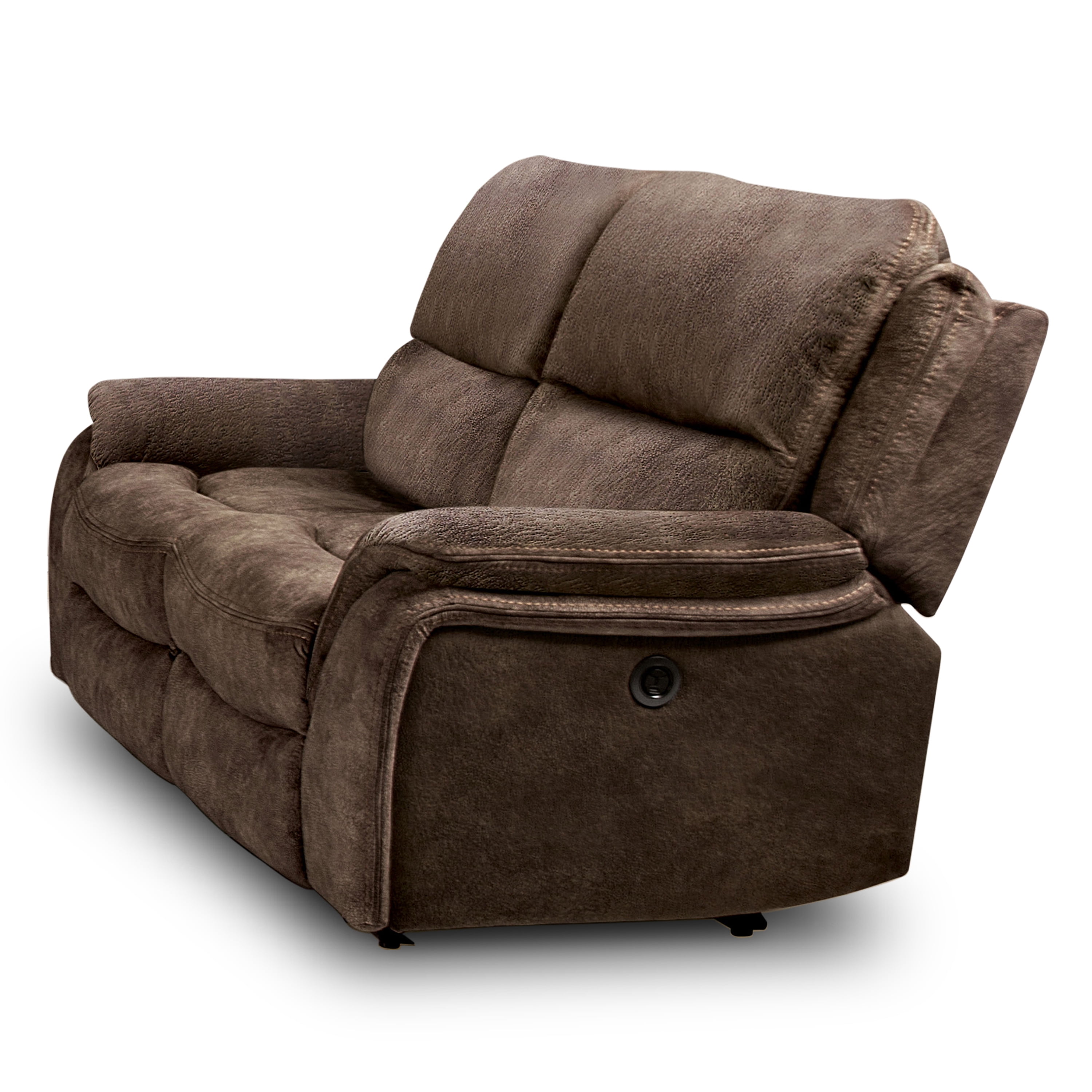 Furniture of America Caddo Upholstered Fabric Dark Brown Reclining Loveseat