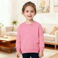 thumbnail image 2 of Wdgfv Toddler Baby Boy Girl Pullover Sweatshirt Solid Color Crewneck Blouse Shirt Tops Warm Fall Winter Clothes Pink 6-9 Months, 2 of 7