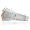 thumbnail image 3 of 925 Sterling Silver 10K Solid Yellow Gold Mens Diamond Ring, 3 of 8