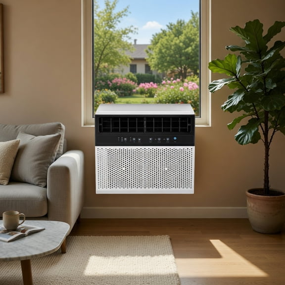 Topcobe 10000 BTU Window Air Conditioner with Remote Control, Ultra-Quiet, Energy-Efficient, Timer, Dehumidifier for Living Room,