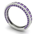 thumbnail image 2 of 1.44 ctw Wedding Band for Women - 14K White Gold Natural Amethyst Stackable Eternity Ring, 2 of 6