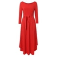 thumbnail image 4 of Vestido de manga larga con cuello redondo y bolsillos para mujer - Corte holgado informal, poliéster - Tallas L-XXXL, 4 of 8