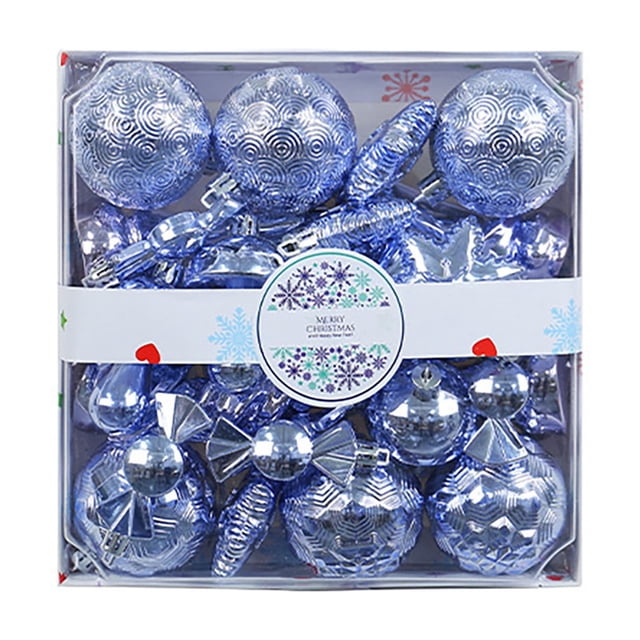 28pcs Christmas Decorations 3/4/5cm Plastic Electroplated Special-shaped Colorful Balls Christmas Set Christmas Tree Pendant Pendant Decorative