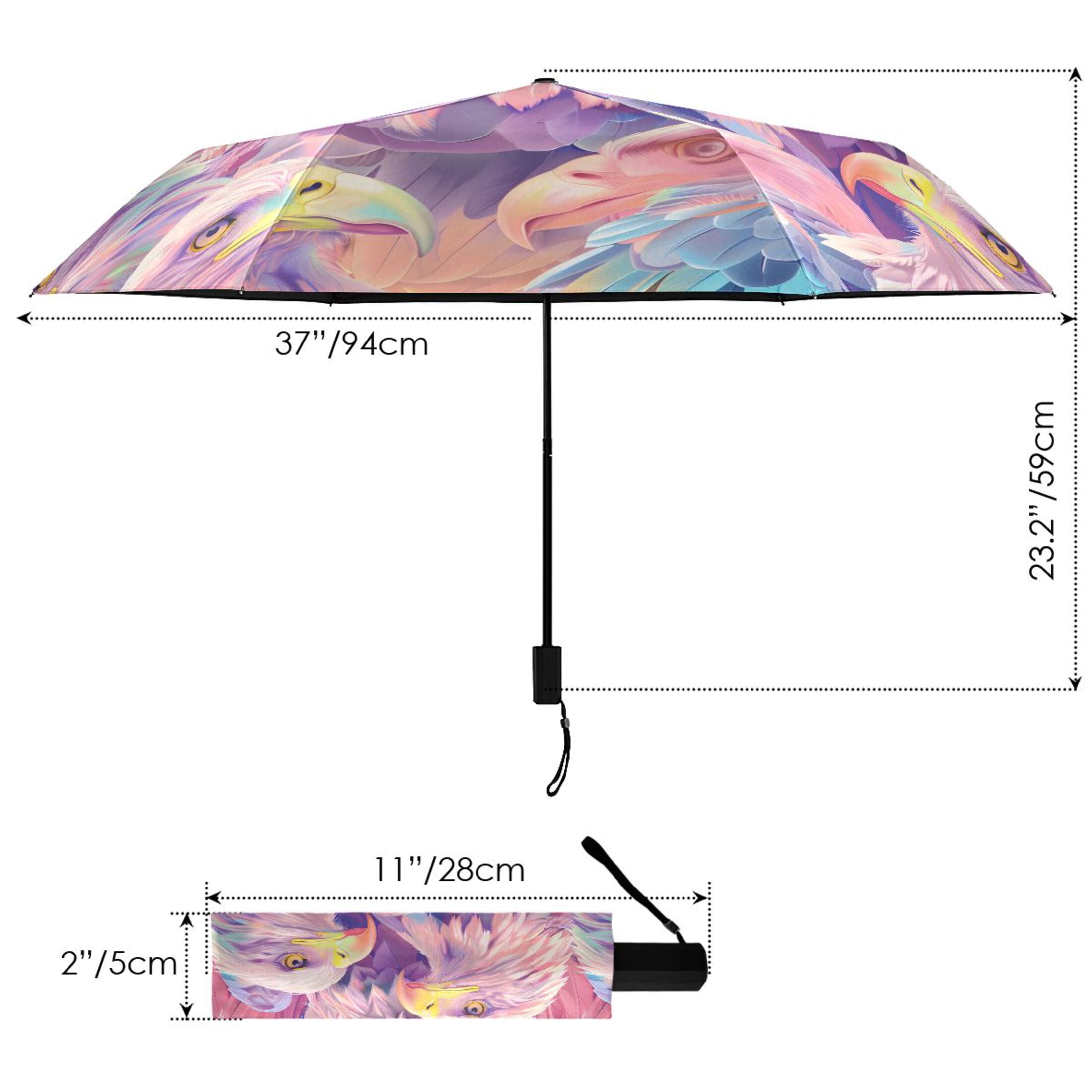 Compact Sun Umbrella Windproof Travel Umbrellas for Rain Strong Portable UV Protection Soft Color Eagle Head