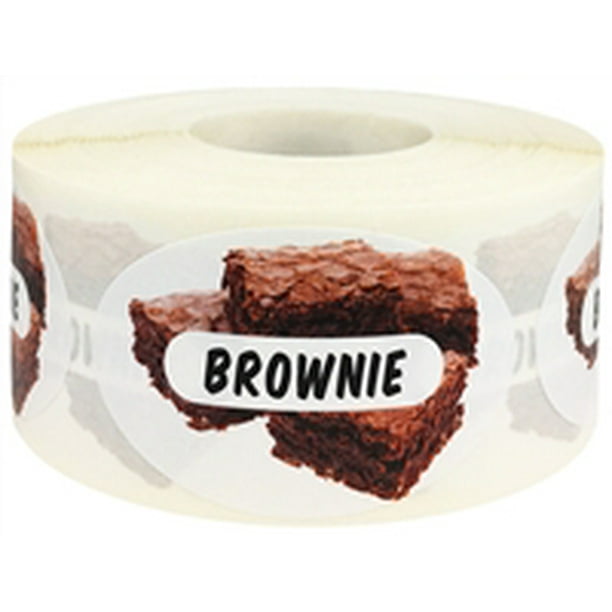 Brownie Grocery Store Food Labels 1.25 x 2" inch Oval Shape 500 Pack