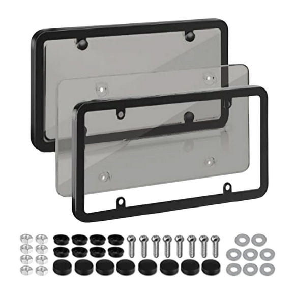 Universal Frame Cover, Holder, Car Plate Frame, Number Plate with Screws for Front and Rear Car Tags Truck Vehicles Grey