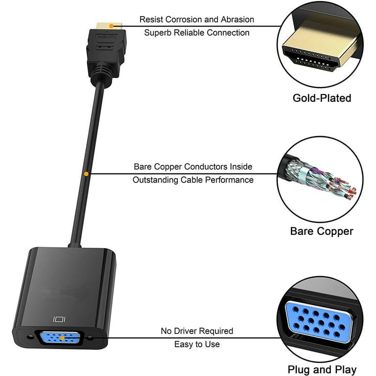 Câble HDMI to VGA - Accessoires Ordinateurs - Yaratech #1 Boutique