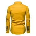 thumbnail image 5 of IROINNID Button Up Shirts for Men Colorblock Cowboy Long Sleeve Band Collar Turndown Dress Shirts,Yellow, 5 of 9