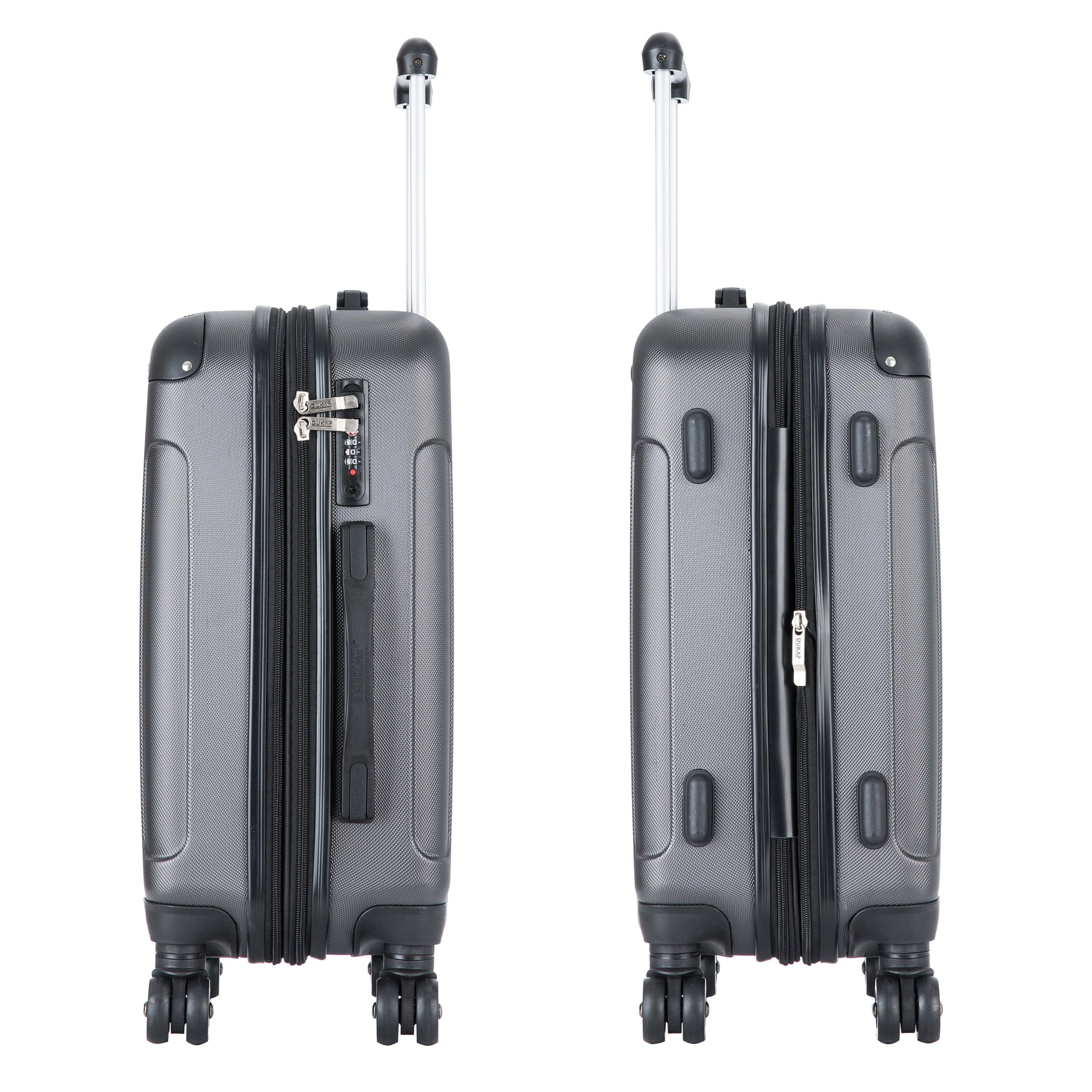 DUKAP Intely 20" Hardside Lightweight Carry-on Luggage with Spinner Wheels and USB Port, Gray