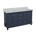 thumbnail image 6 of Bella 60" Double Bathroom Vanity with Marine Gray Cabinet and Quartz Top, 6 of 7