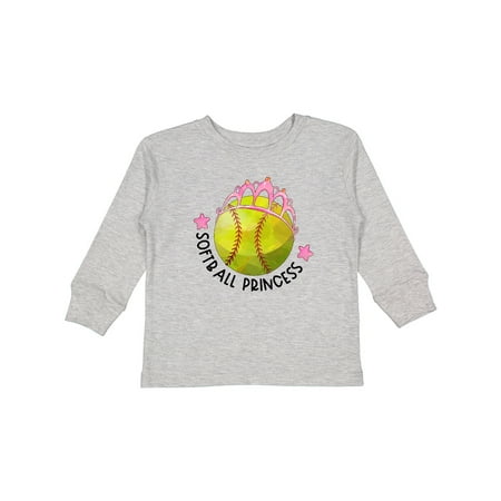 

Inktastic Softball Princess- Tiara Gift Toddler Toddler Girl Long Sleeve T-Shirt