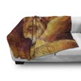 thumbnail image 3 of Fox Soft Flannel Fleece Throw Blanket, Monochromatic Fox Resting Painting Style Display Vibrant Animal Art, Cozy Plush for Indoor and Outdoor Use, 60" x 80", Burnt Sienna Orange, by Ambesonne, 3 of 6