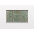 thumbnail image 4 of Vivaan Art And Craft Wooden Sideboard Buffet, Indian Hand Carved Design, 2 Door 3 Drawer, 35 x 59 x 16 Inches, 4 of 6