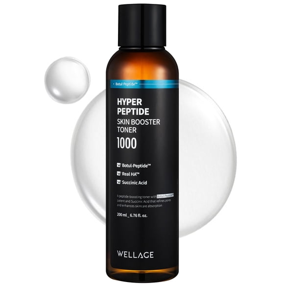 WELLAGE Tónico facial Hyper Peptide Skin Booster - Mejora de la elasticidad de las arrugas antienvejecimiento con péptido botul - Astringente facial coreano para una textura desigual que reduce los po