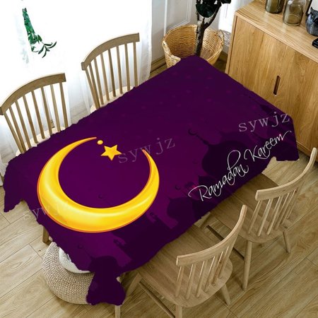 

Ramadan rative Tablecloth Muslim Eid Mosque Church Lighthouse Printed Tablecloth Dining Table Dustproof r Holiday Gift