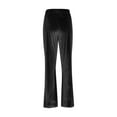 thumbnail image 5 of Hueook Winter Pants for Women Fashion Womens Casual Solid Color Elastic Pants Straight Wide Leg Trousers Pants with Pocket Black 2X, 5 of 8