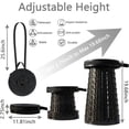 thumbnail image 3 of Upgraded XXL Collapsible Stool with Cushion,19.7"H-11.8"D Telescoping Folding Stool for Adults,More Sturdy Portable Camping Stools with Load Capacity 1000lbs for Outdoor,Garden,Fishing,Hiking, 3 of 8