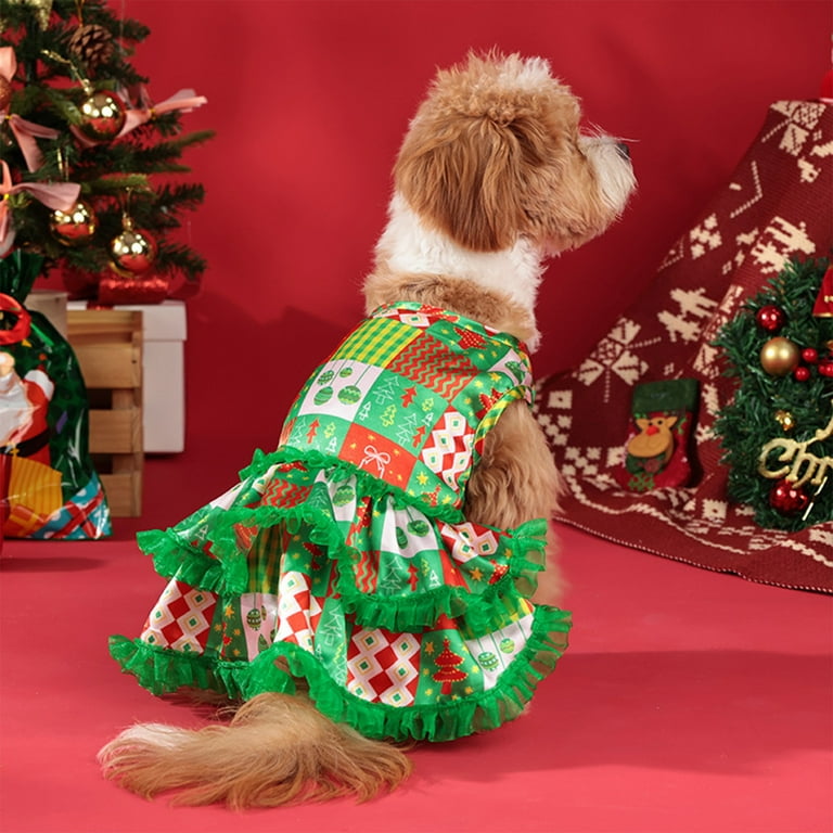 white christmas dresses Santa Christmas Dog Party Dresses | Poshdoglife.com main image 1