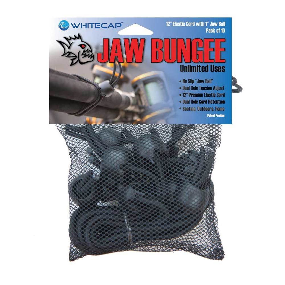 Whitecap Industries JB-100716B Jaw Bungee Black Premium Shock Cord W/1" Ball (10/Bag)