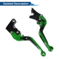 thumbnail image 5 of Unique Bargains Short Long Brake Clutch Levers for Yamaha YZF R1 99-01 6 Position Adjustable Motorcycle Handlebar Brake Lever Aluminum Alloy Black Handle Green, 5 of 6