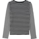 thumbnail image 2 of Camiseta básica a rayas Rebecca Taylor para mujer color negro talla XS, 2 of 2