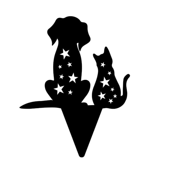 Jardín Decorativas Para Gatos, Estaca De Silueta De Gato Negro, Adornos De Jardín Llamativos Impermeables Cateissary HA039897-04