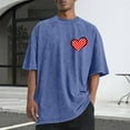thumbnail image 2 of RKSTN Valentine's Day Gifts T Shirts for Men Oversized Crewneck Cotton Valentine Print Short Sleeves Shirts Tops Mens Casual Round Neck Sports Washed Distressed T-Shirts Loose Comfy Soft Tee Shirts, 2 of 6